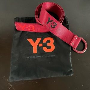 Y-3 red belt with pouch